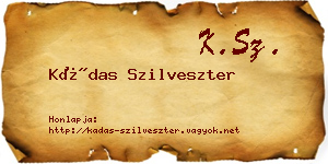 Kádas Szilveszter névjegykártya