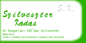 szilveszter kadas business card